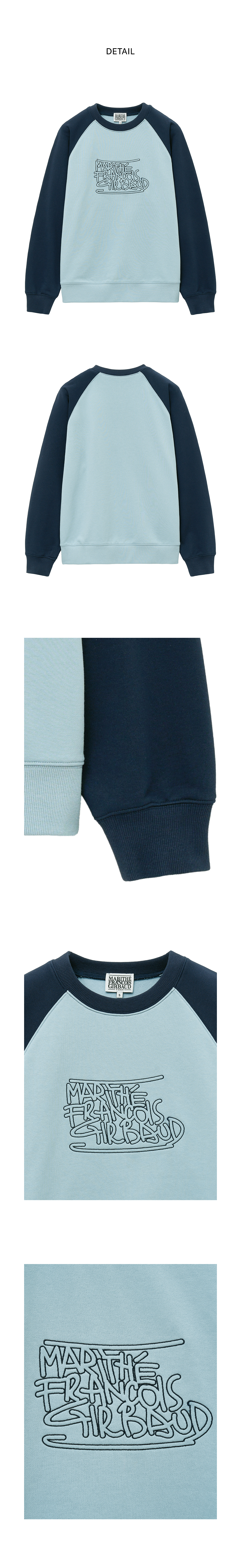 GRAFFITI COLOR BLOCK RAGLAN SWEATSHIRT navy - MARITHE