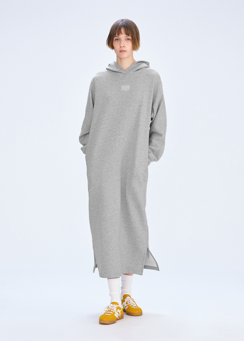 さらに100円引き◆MARITHE◆CLASSIC LOGO HOODIE SWEAT DRESS CLASSIC LOGO HOODIE SWEAT DRESS melange gray - MARITHE