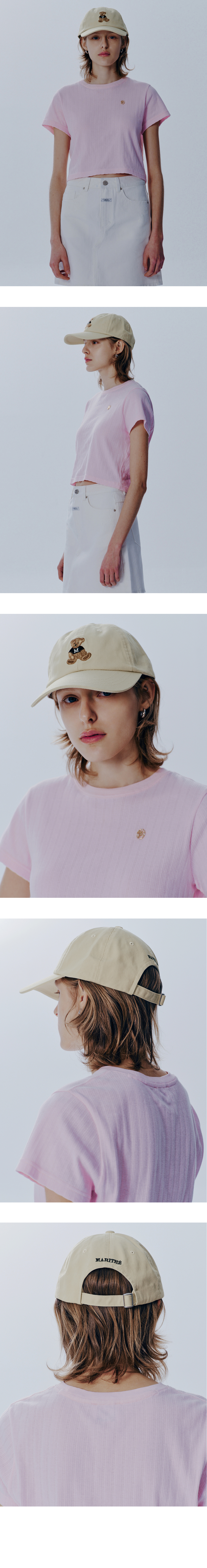 EMBROIDERY BEAR CAP beige - MARITHE FRANCOIS GIRBAUD