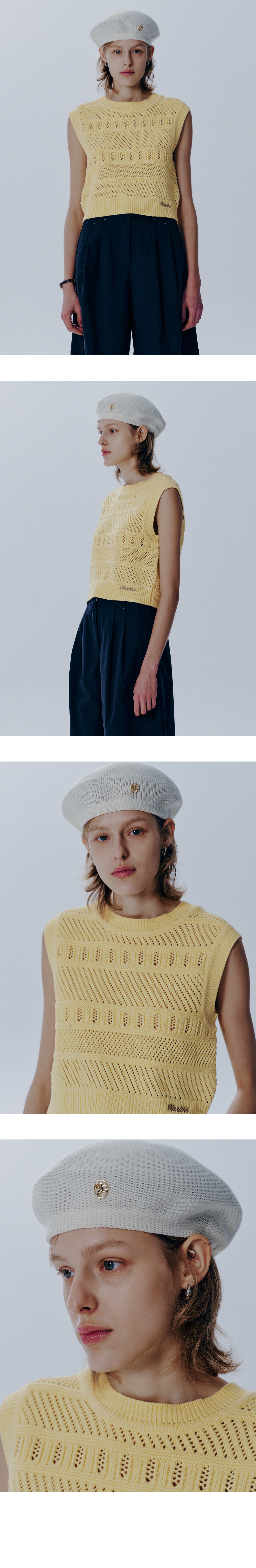 ★MARITHE★送料込み★L CIRCLE LOGO KNIT BERET METAL CIRCLE LOGO KNIT BERET black - MARITHÉ+FRANҪOIS GIRBAUD