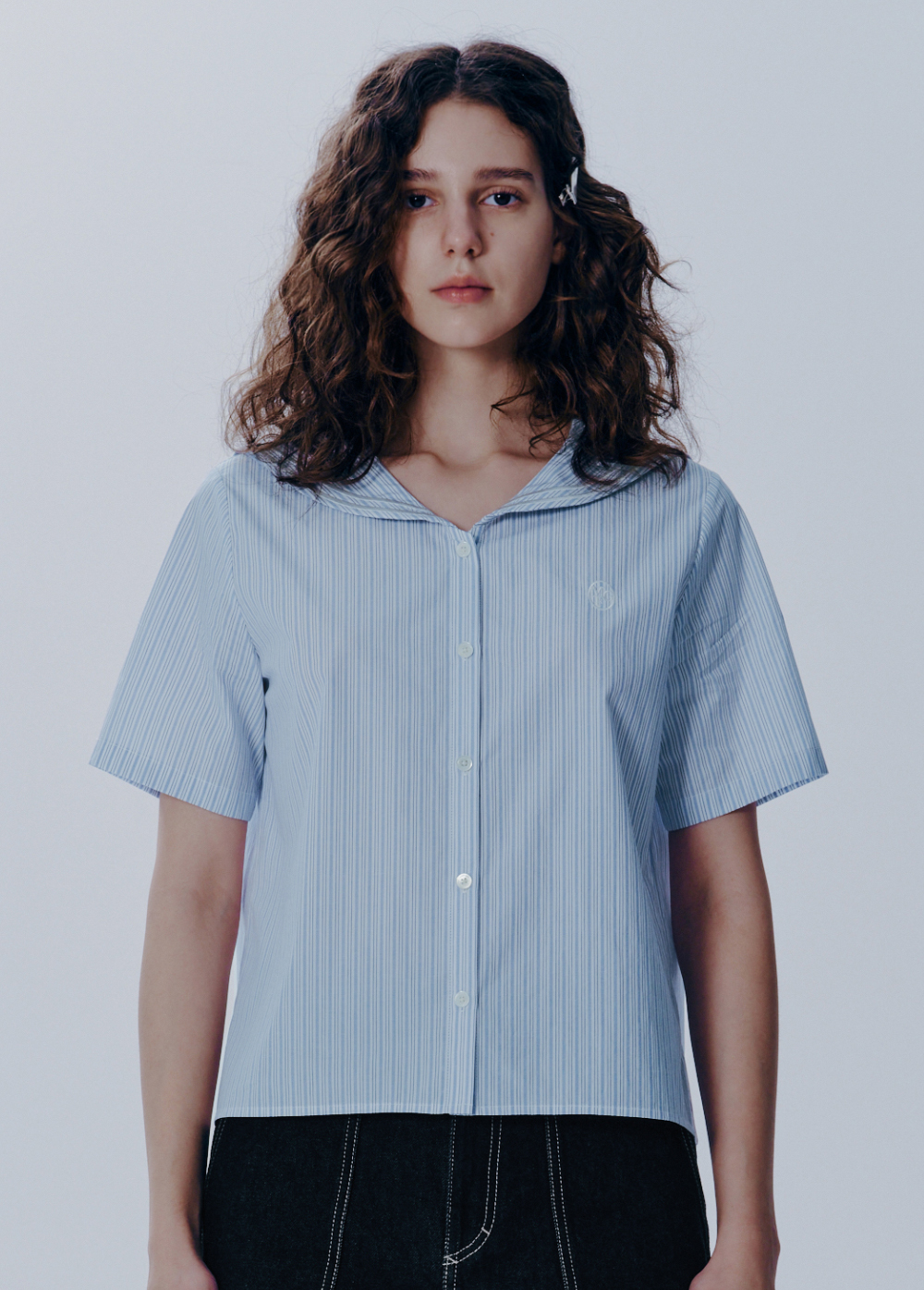 W MARINE HALF SLEEVE SHIRT light blue - MARITHE FRANCOIS GIRBAUD