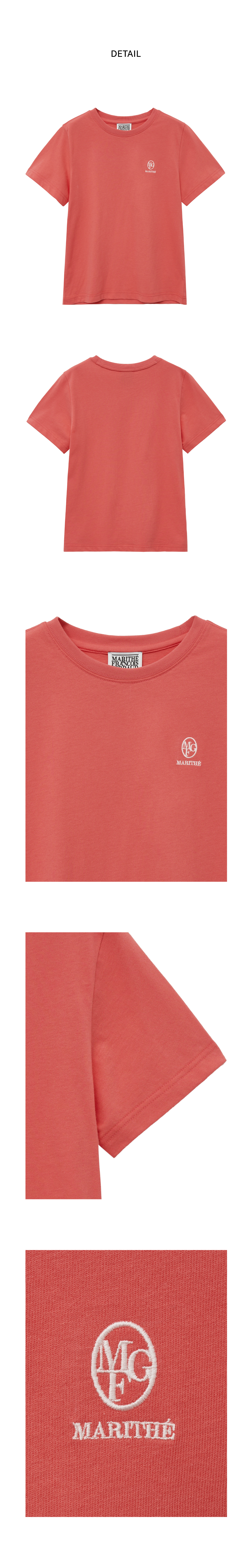 W EMBROIDERY LOGO TEE - 3 COLORS PINK