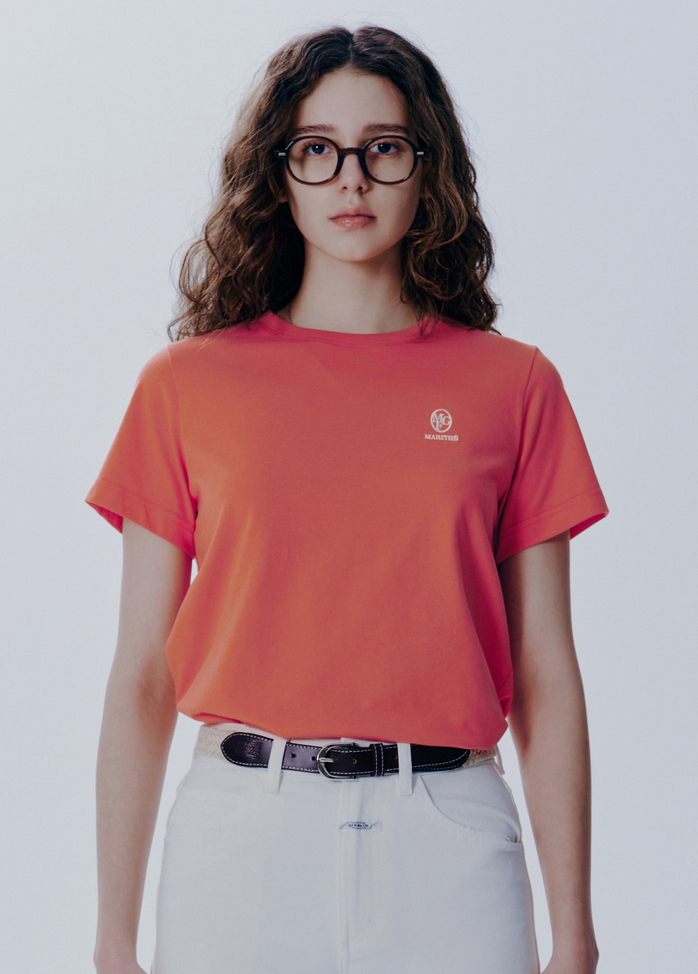 W EMBROIDERY LOGO TEE - 3 COLORS PINK