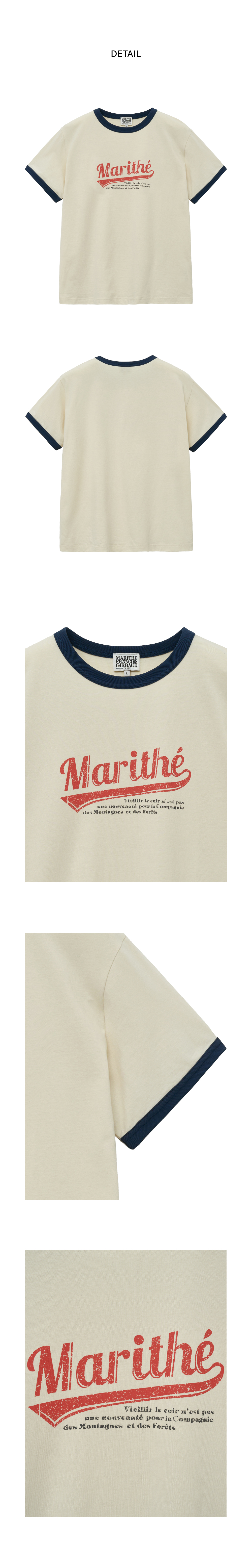 さらに100円引き◆MARITHE◆M VINTAGE BASEBALL RINGER TEE VINTAGE BASEBALL RINGER TEE light heather gray - MARITHÉ+