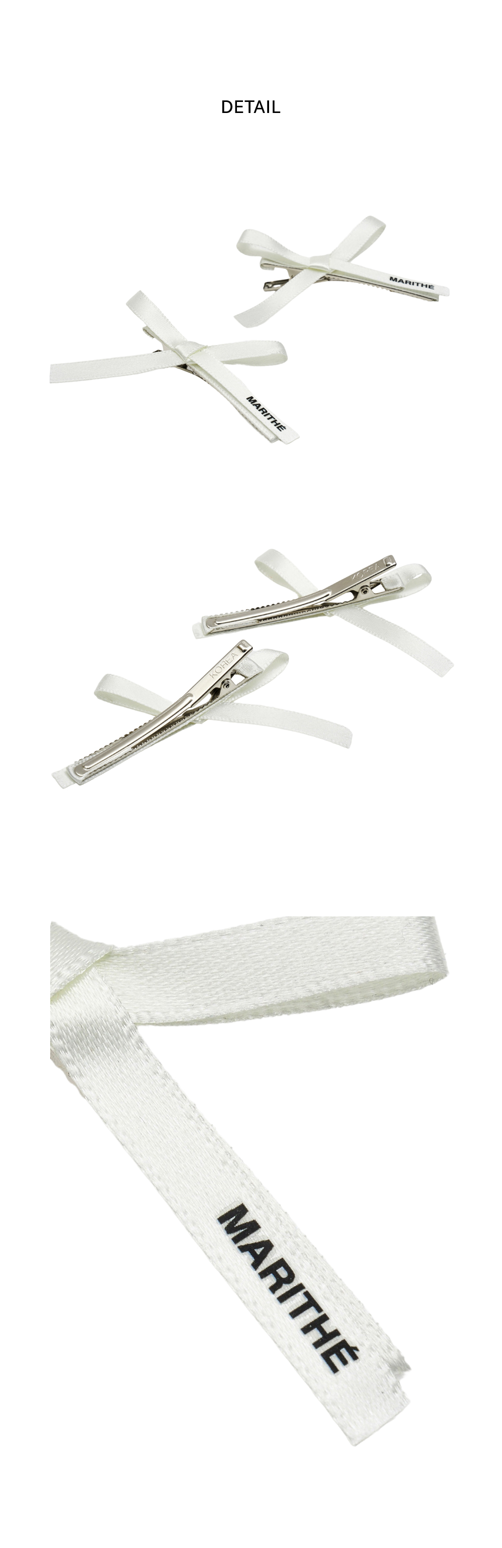 【MARITHE】 REGULAR LOGO MINI HAIR CLIP 2PACK ‐ivory MARITHE FRANCOIS GIRBAUD | REGULAR LOGO MINI HAIR CLIP 2PACK