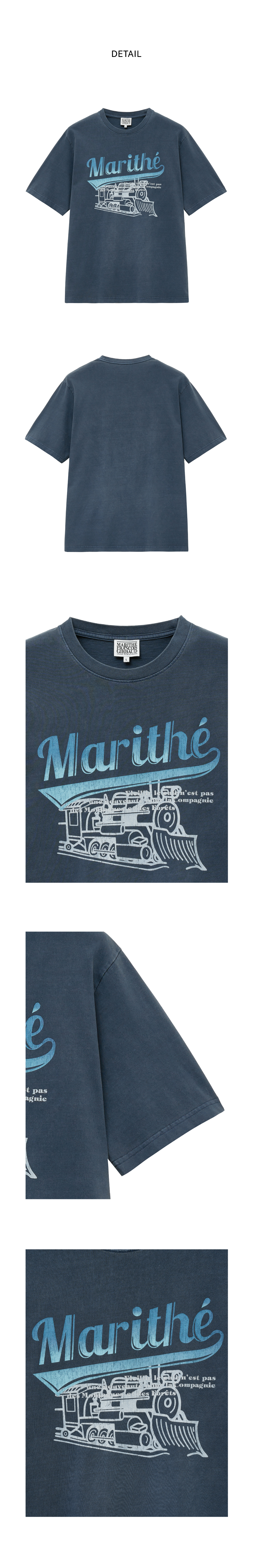VINTAGE DYEING OVERSIZED TEE ash blue - MARITHE FRANCOIS GIRBAUD
