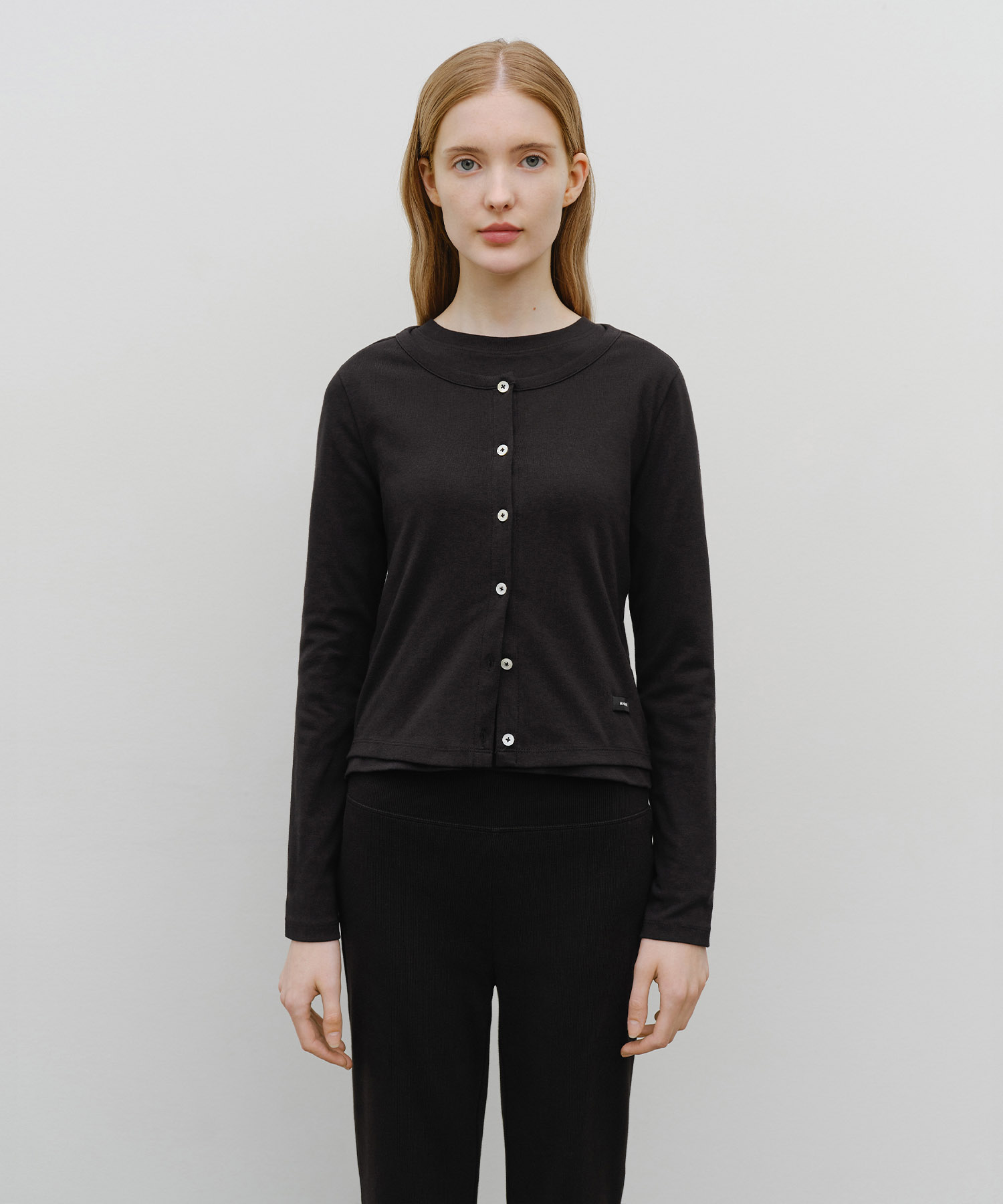 W BASIC COTTON CARDIGAN black - MARITHÉ+FRANҪOIS GIRBAUD