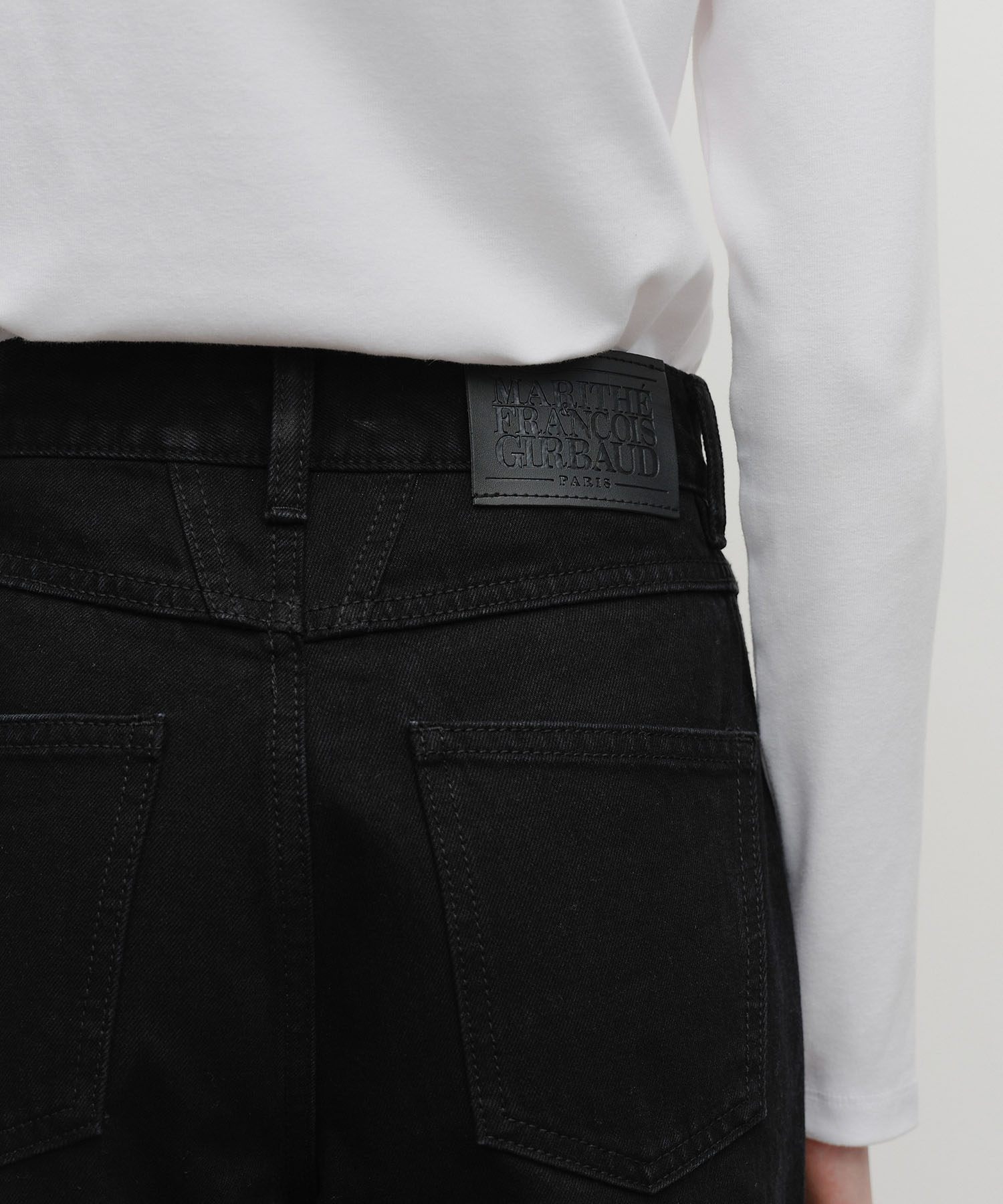 W HIGH STRAIGHT DENIM PANTS black - MARITHÉ+FRANҪOIS GIRBAUD