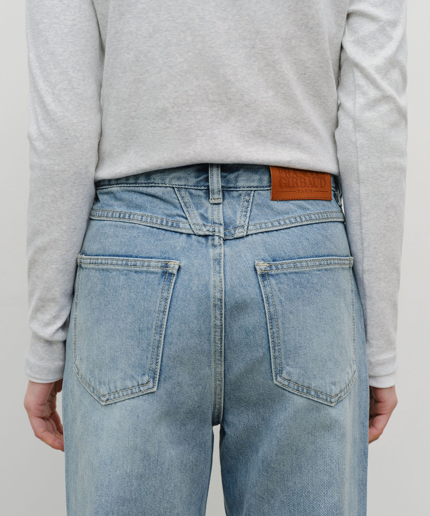 W SLIM BOOT-CUT DENIM PANTS light blue - MARITHÉ+FRANҪOIS