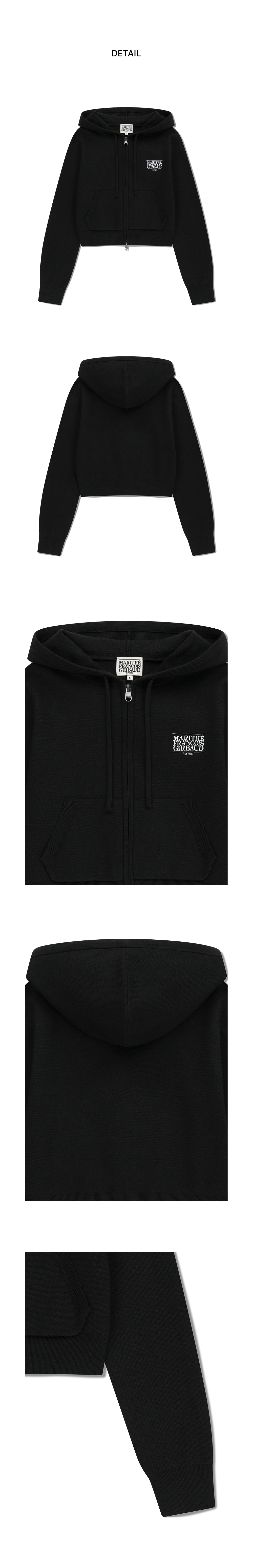 W CLASSIC LOGO CROP KNIT HOODIE ZIPUP