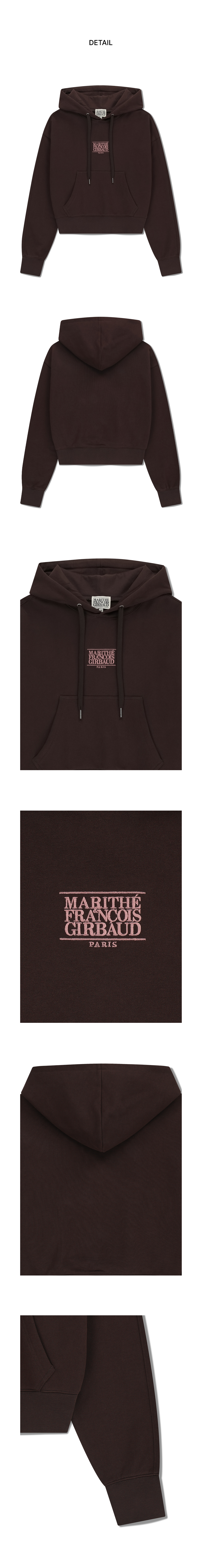 W SMALL CLASSIC LOGO CROP HOODIE LIGHT HEATHER - 2 COLORS BROWN