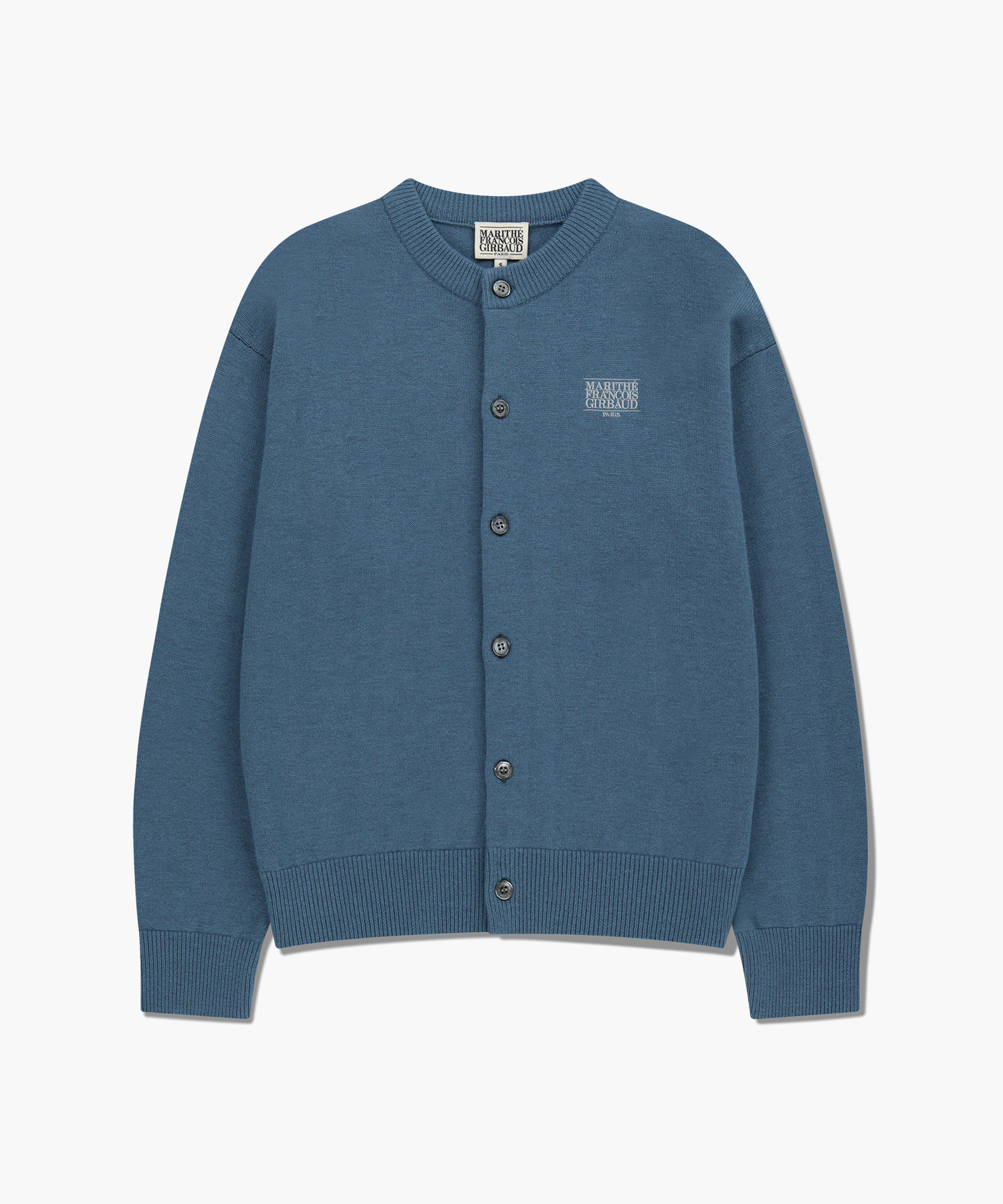 BASIC ROUND NECK CARDIGAN blue - MARITHÉ+FRANҪOIS GIRBAUD