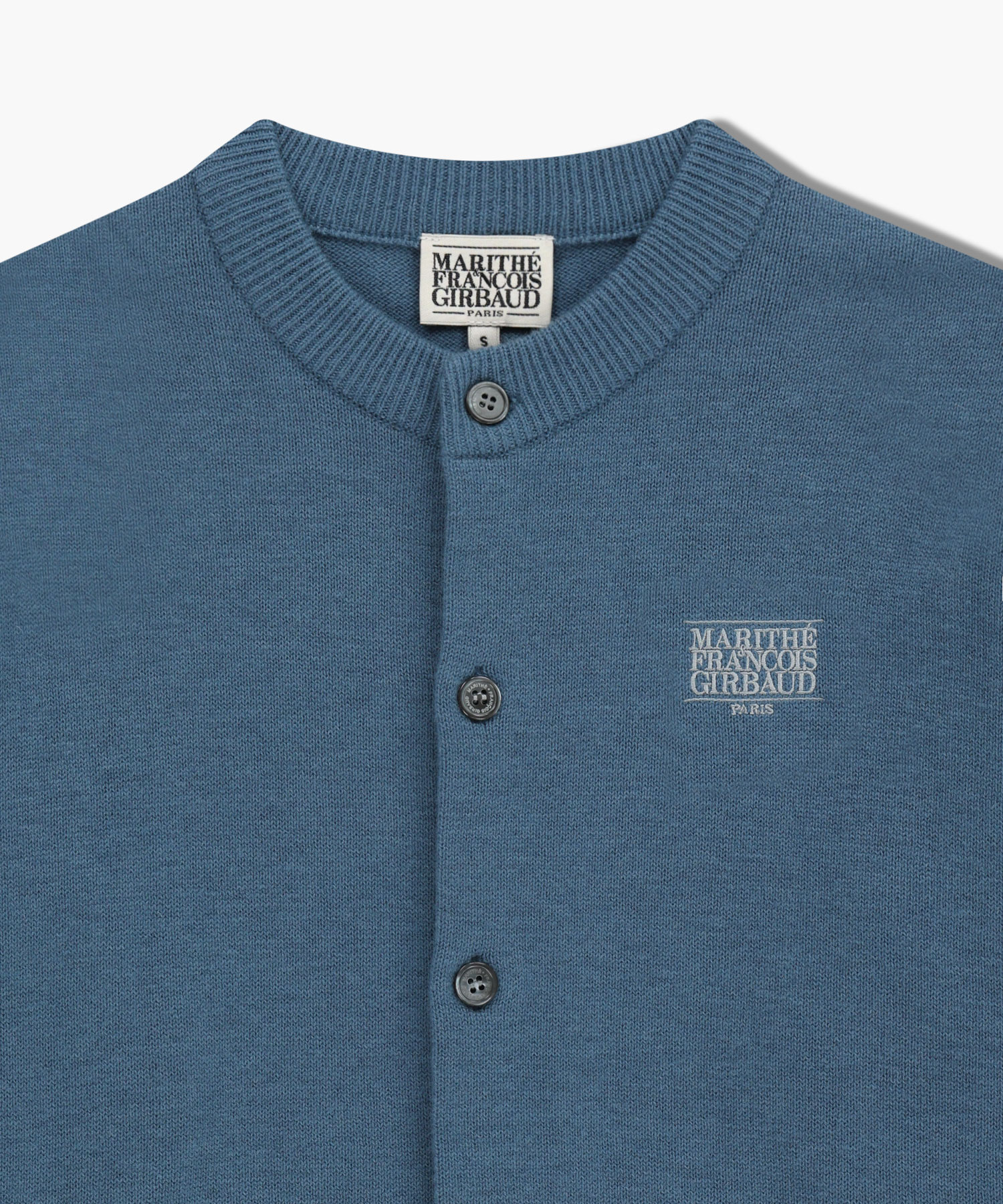 BASIC ROUND NECK CARDIGAN blue - MARITHÉ+FRANҪOIS GIRBAUD