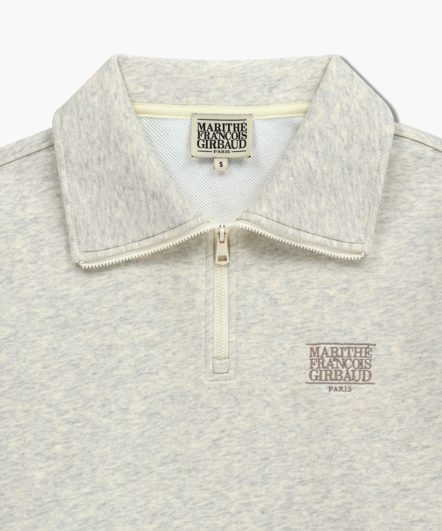 CLASSIC LOGO HALF ZIPUP SWEATSHIRT oatmeal - MARITHÉ+FRANҪOIS GIRBAUD