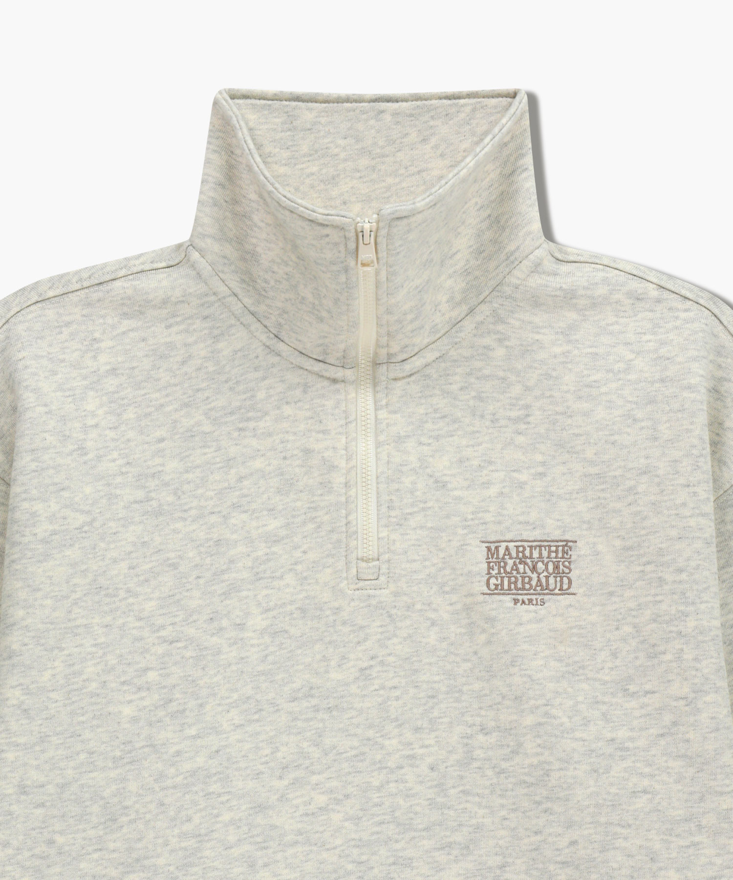 CLASSIC LOGO HALF ZIPUP SWEATSHIRT oatmeal - MARITHÉ+FRANҪOIS GIRBAUD