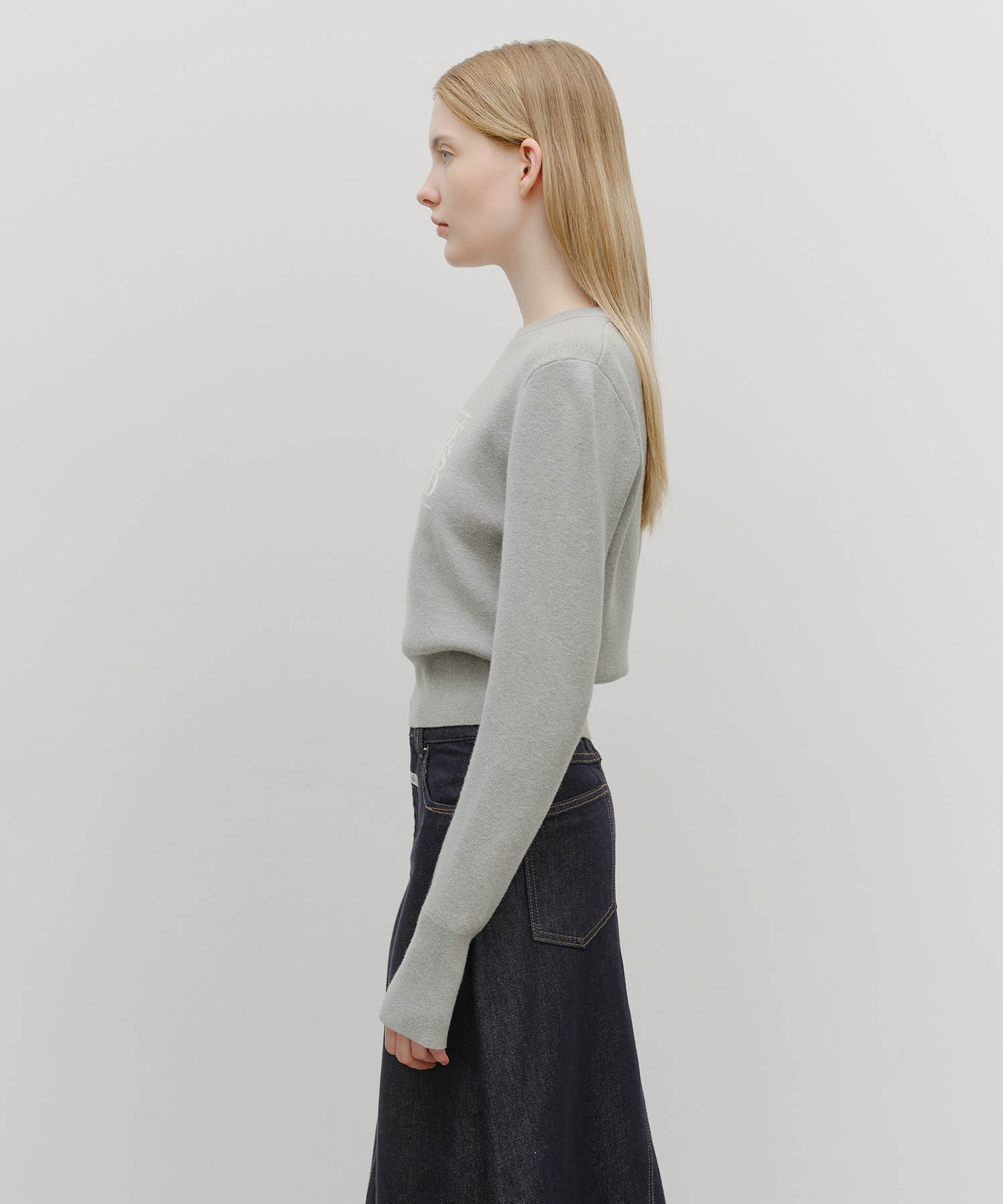 ★MARITHE★W CLASSIC LOGO CROP KNIT Marithe Francois Girbaud • W Classic Logo Crop Knit (Melange