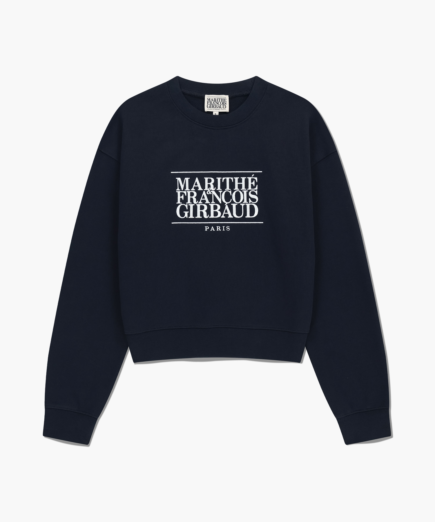 トップス W CLASSIC LOGO CROP SWEATSHIRT NAVY W CLASSIC LOGO CROP SWEATSHIRT navy - MARITHÉ+FRANҪOIS GIRBAUD