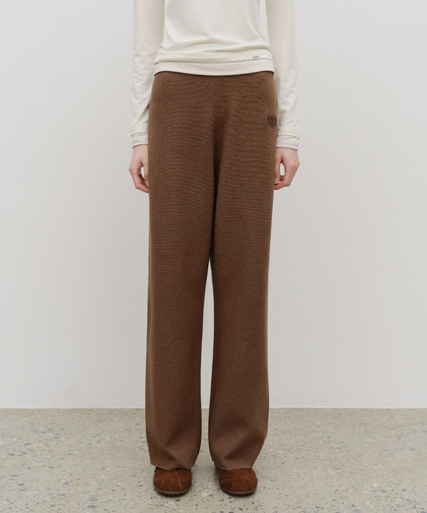 W CLASSIC LOGO KNIT PANTS brown