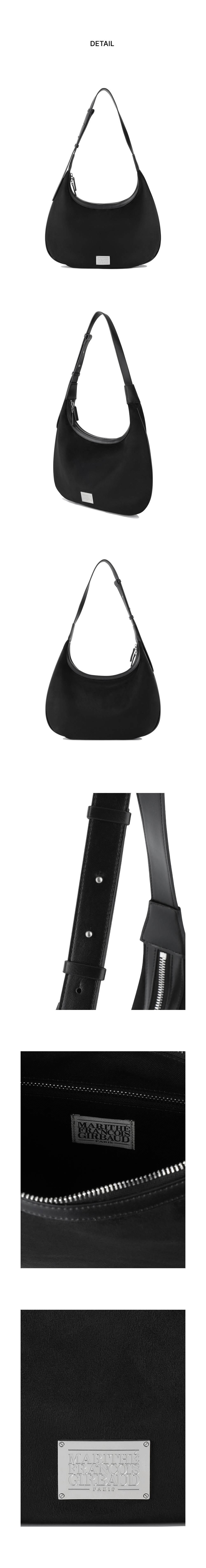 CLASSIC LOGO ROUND SUEDE SHOULDER BAG - 2 COLORS BLACK