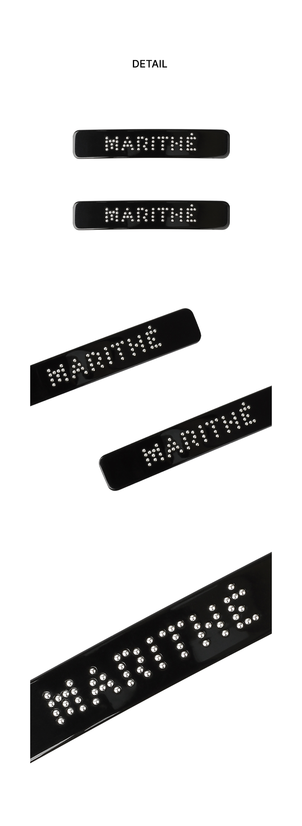 REGULAR LOGO METAL BALL HAIR PIN 2PACK - 3 COLORS BLACK