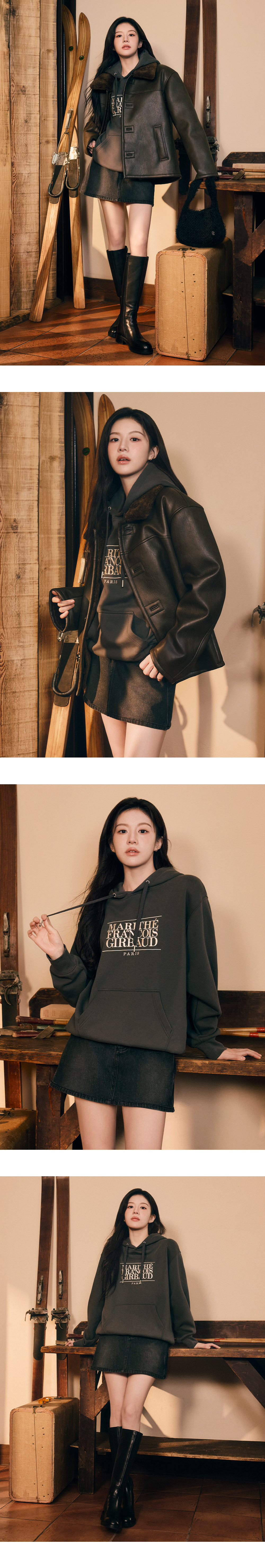 W DENIM MINI SKIRT - 3 COLORS BLACK
