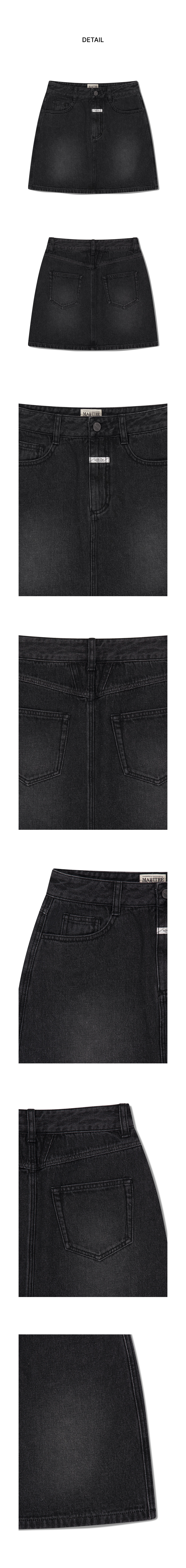 W DENIM MINI SKIRT - 3 COLORS BLACK