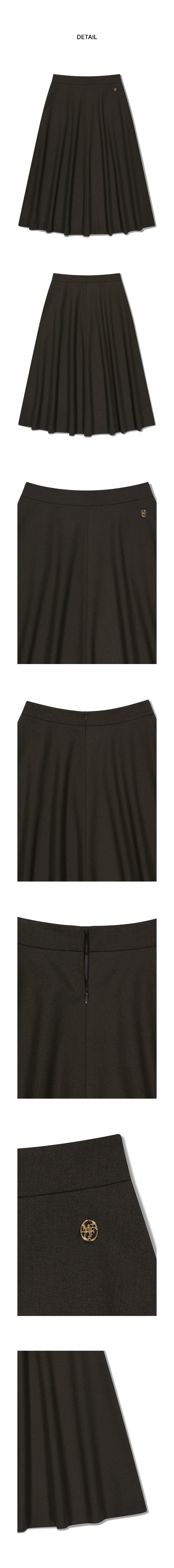 W LONG FLARE SKIRT - 2 COLORS BROWN