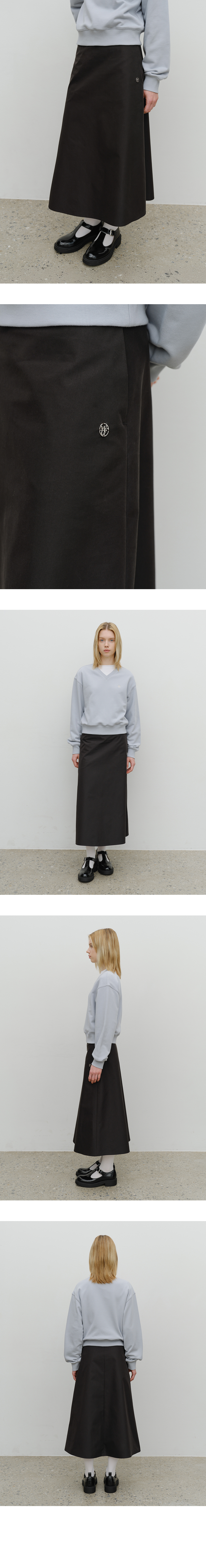 W SEMI FLARE SKIRT - 2 COLORS BLACK