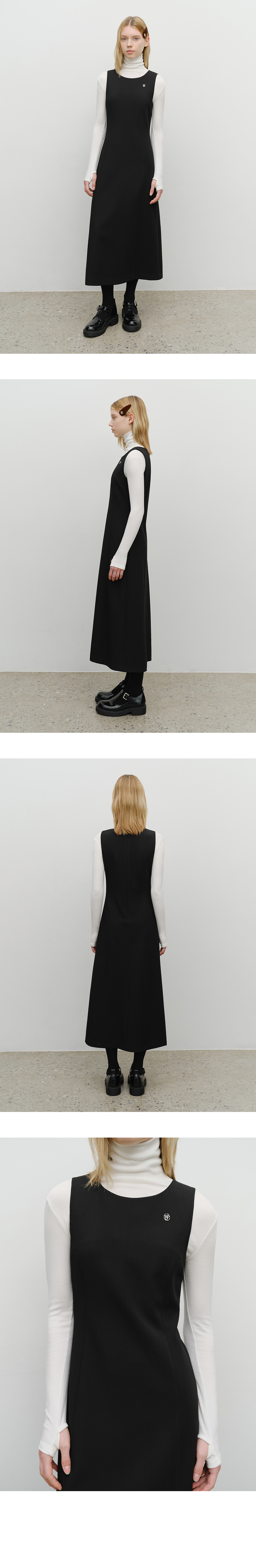 W SLEEVELESS LONG DRESS - 2 COLORS BLACK