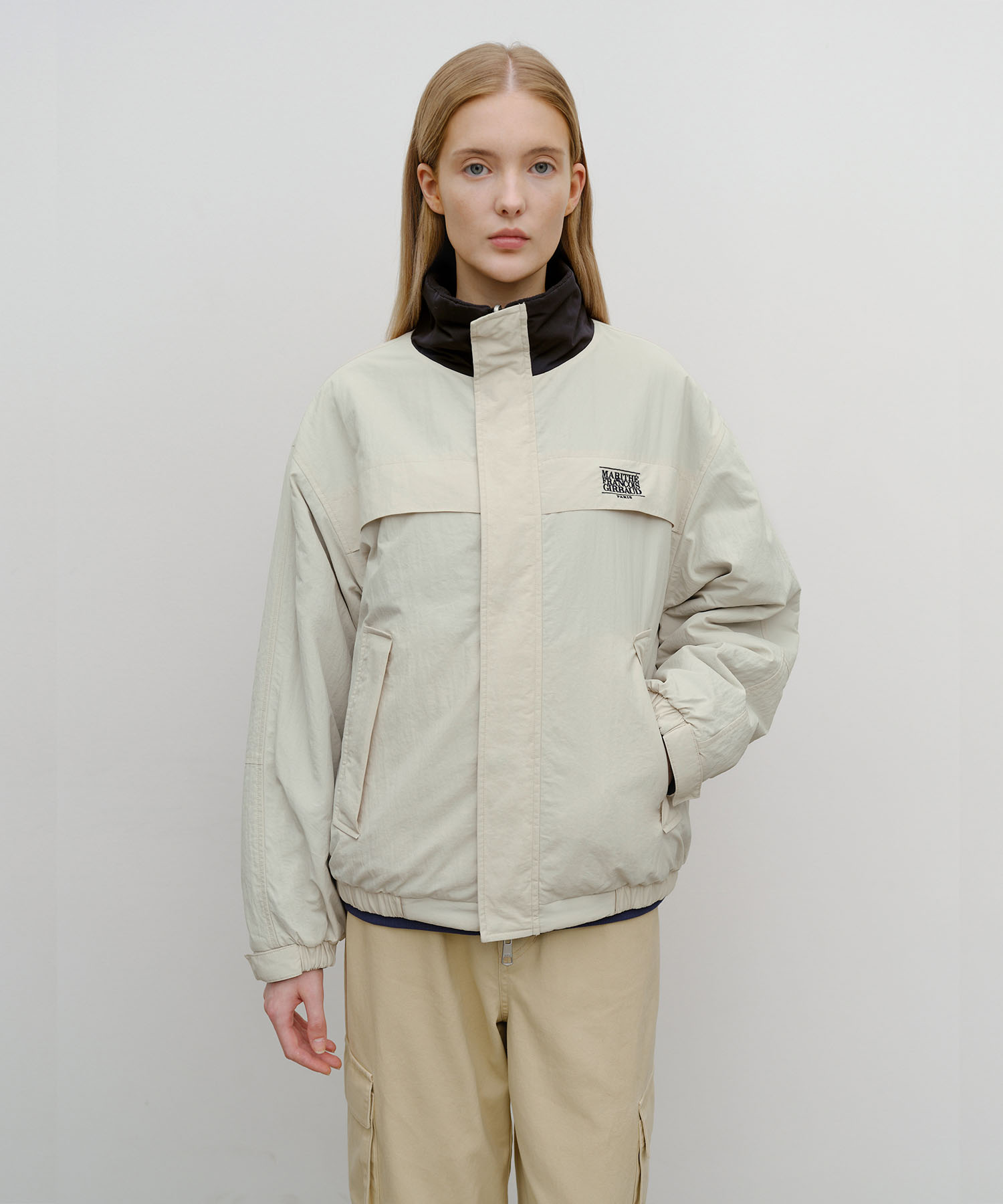 CLASSIC LOGO REVERSIBLE SAILING JACKET light beige - MARITHÉ