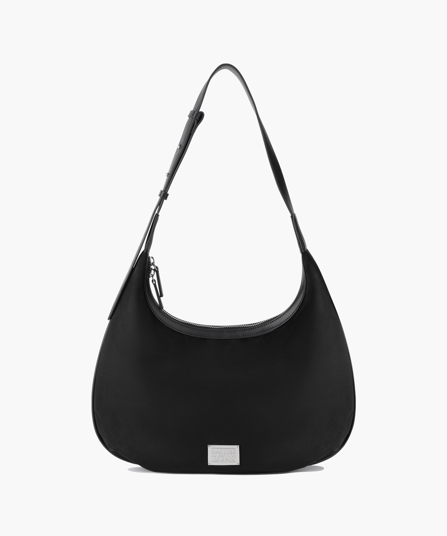 CLASSIC LOGO ROUND SUEDE SHOULDER BAG black - MARITHÉ+FRANҪOIS GIRBAUD