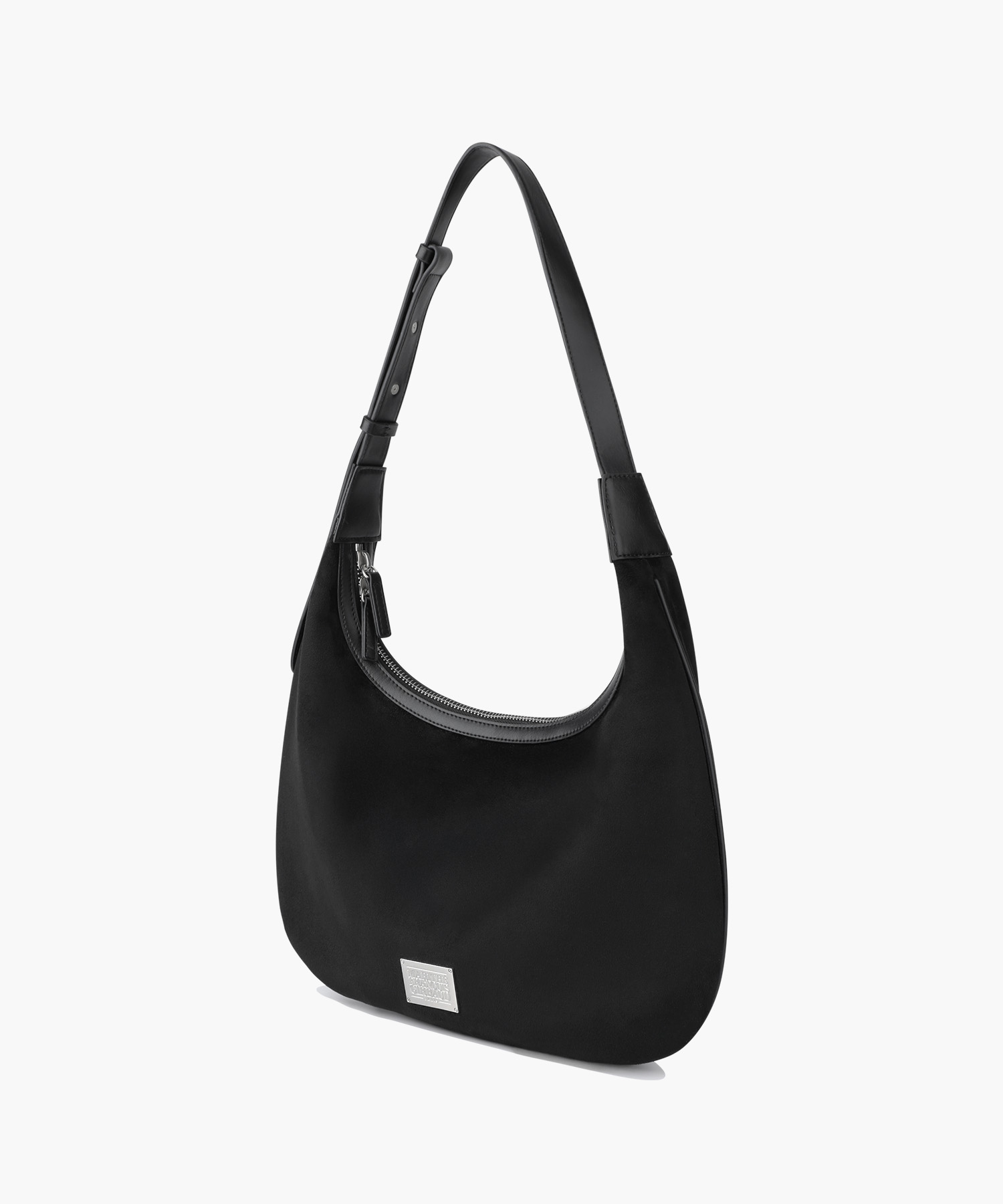 CLASSIC LOGO ROUND SUEDE SHOULDER BAG black - MARITHÉ+FRANҪOIS GIRBAUD