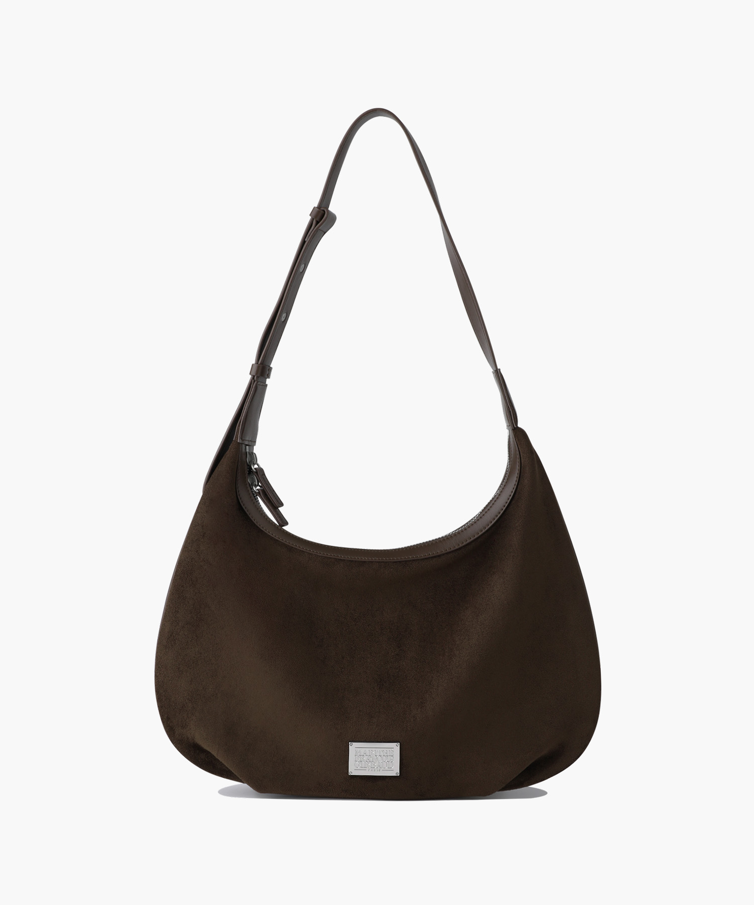 CLASSIC LOGO ROUND SUEDE SHOULDER BAG brown - MARITHÉ+FRANҪOIS GIRBAUD