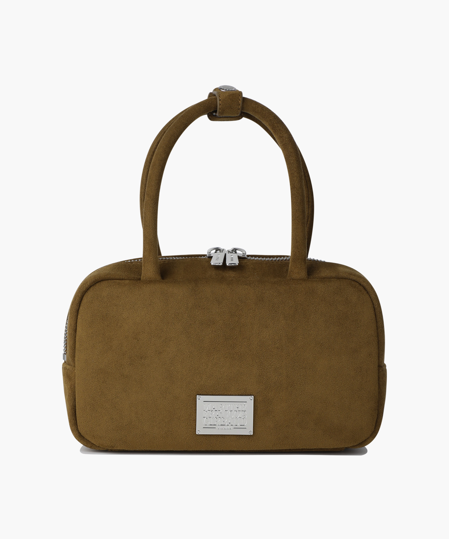 CLASSIC LOGO SQUARE SUEDE MINI TOTE BAG camel - MARITHÉ+
