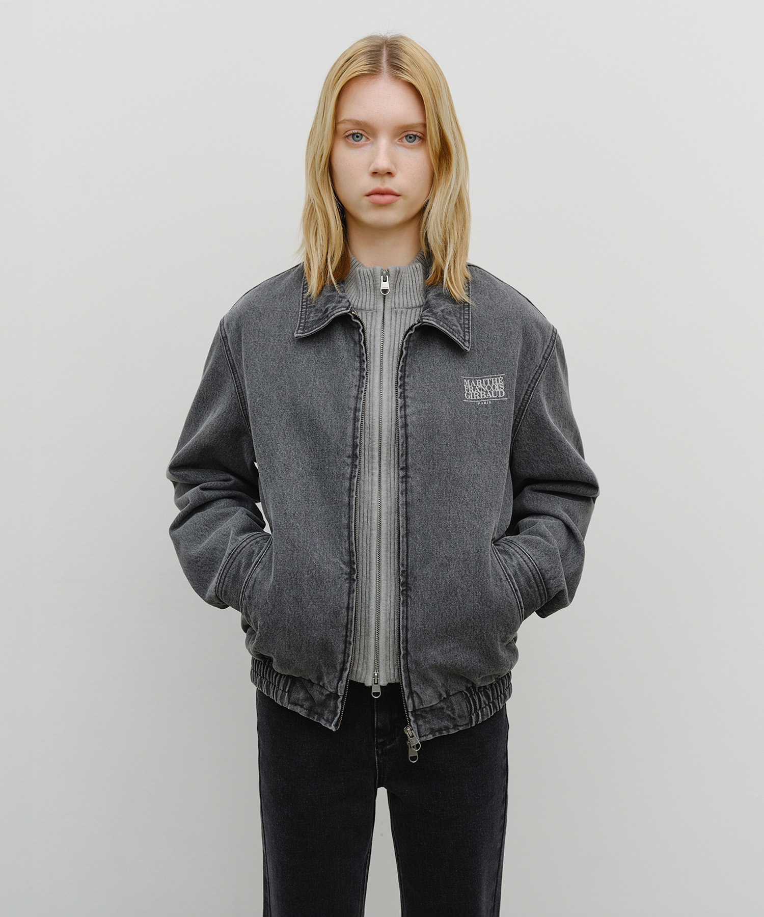 DENIM BLOUSON JACKET gray - MARITHÉ+FRANҪOIS GIRBAUD