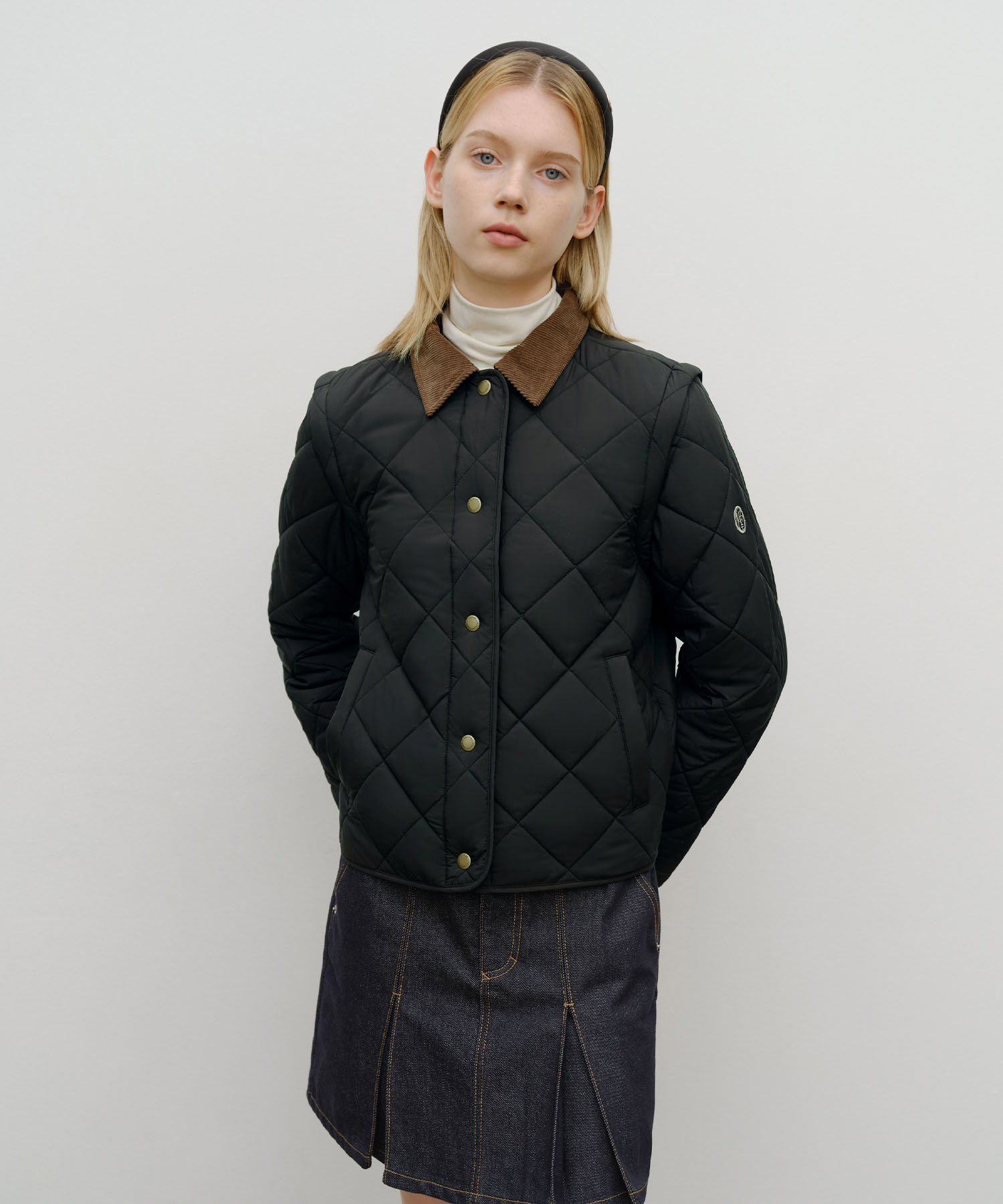 ジャケット Marithe + Francois Girbaud MOUVEMENT W QUILTING JACKET navy W DETACHABLE QUILTING JACKET black - MARITHÉ+FRANҪOIS GIRBAUD