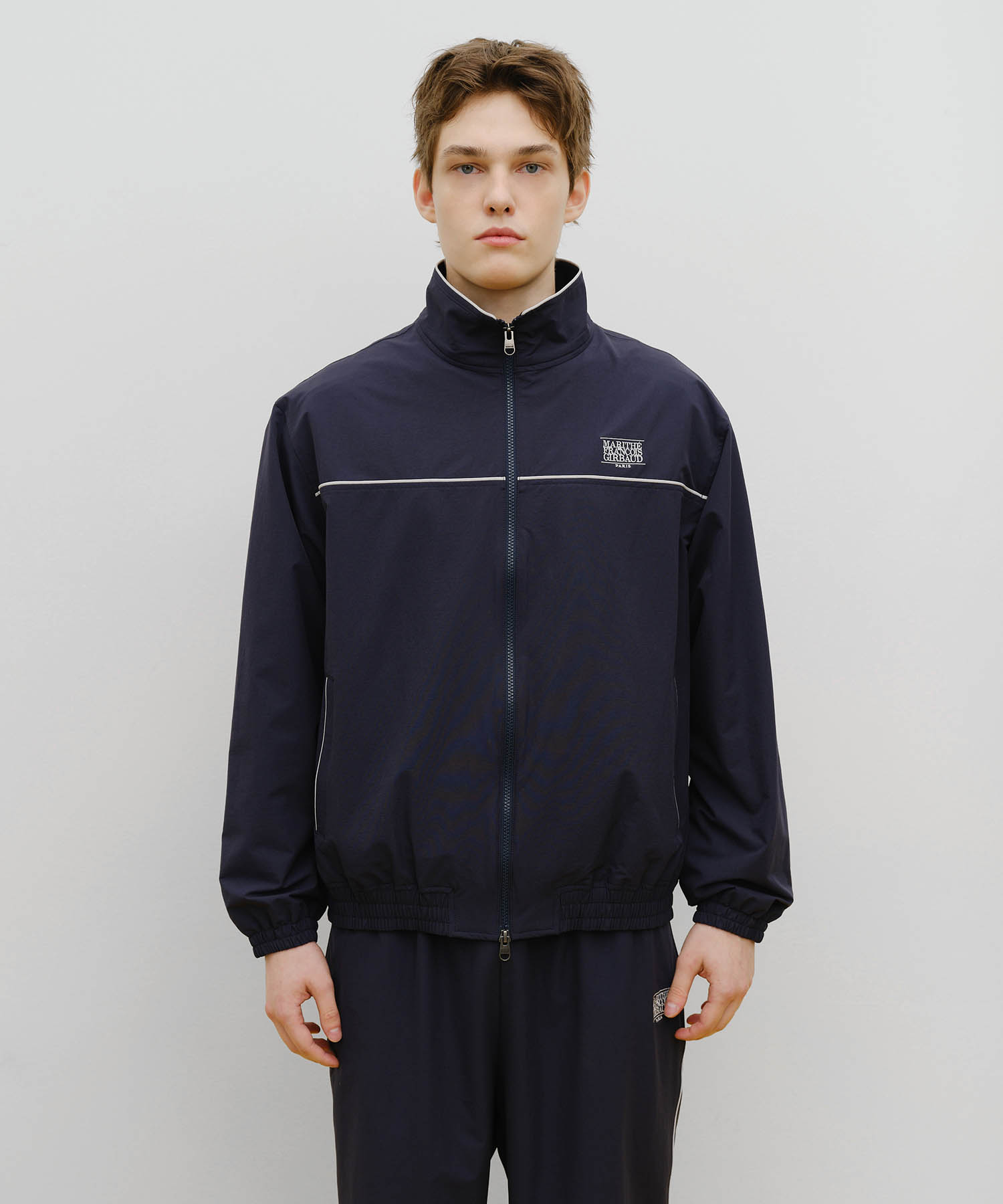 MARITHE SPORT NYLON TRACK ZIP-UP JACKET navy - MARITHÉ+FRANҪOIS