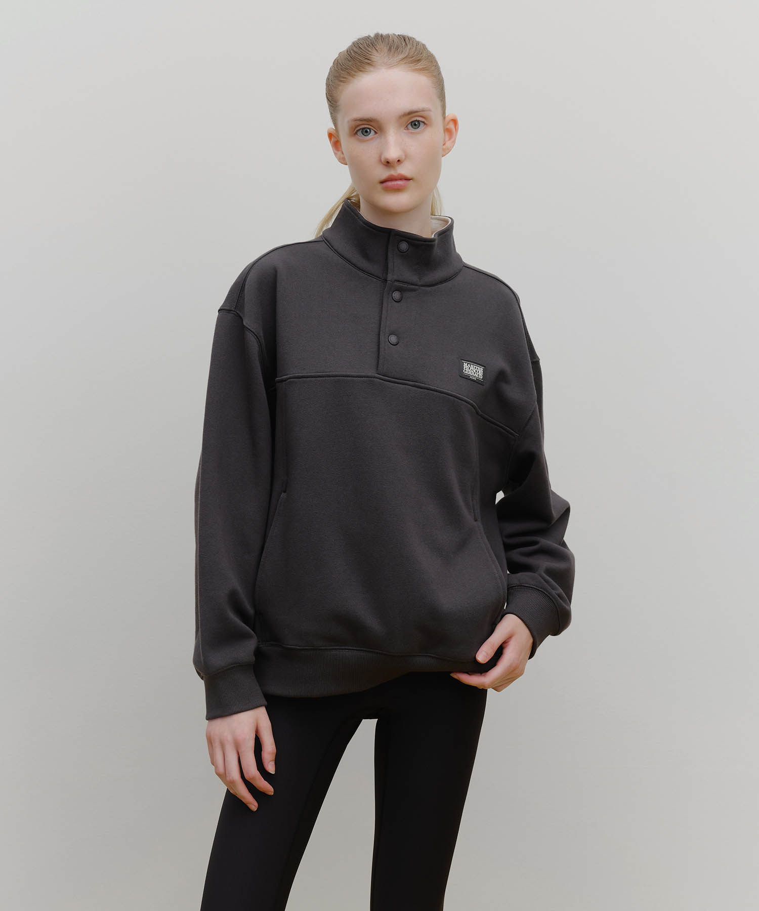 MARITHE SPORT OVERSIZED ANORAK SWEATSHIRT charcoal MARITHÉ+