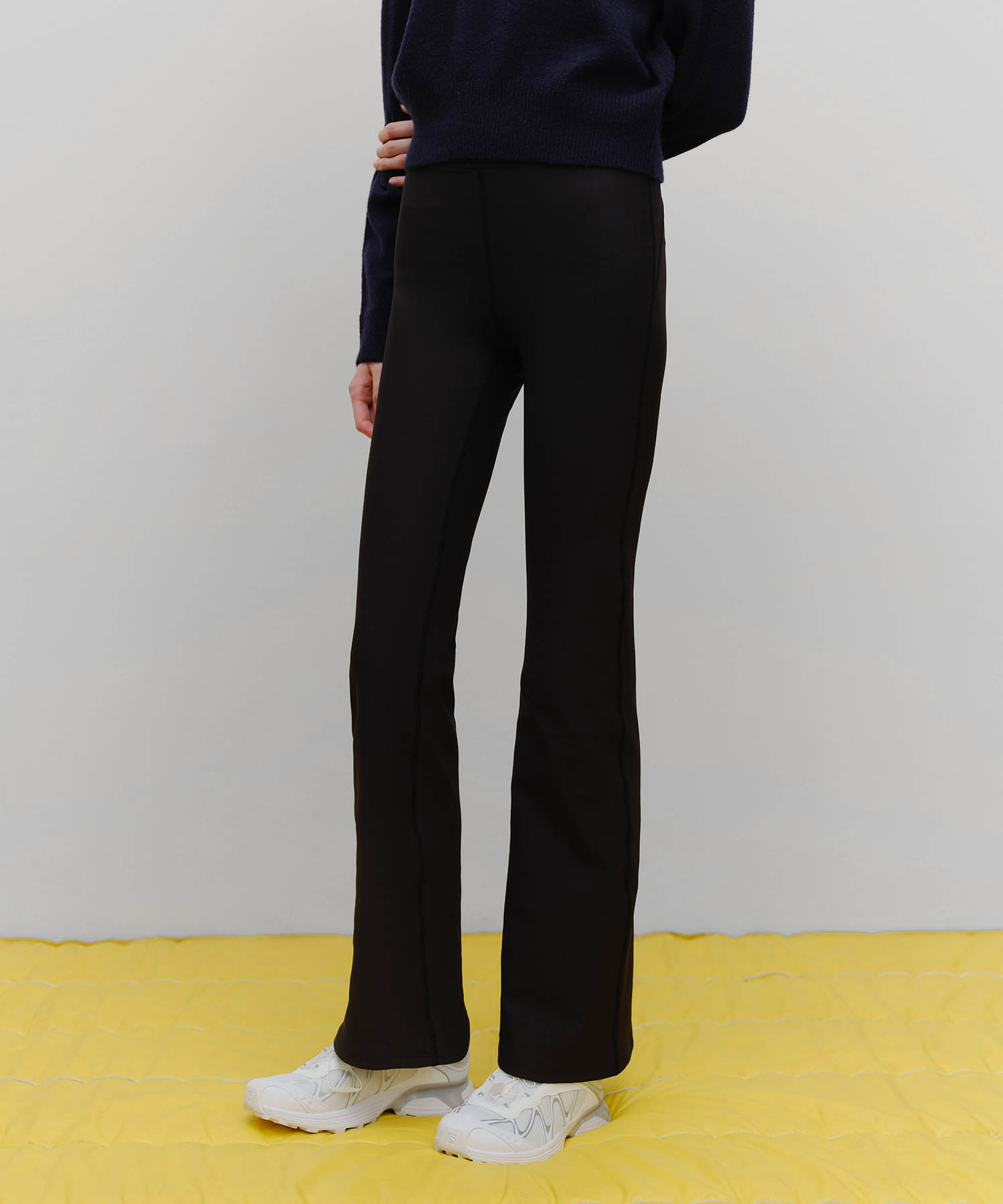 MARITHE SPORT W CLASSIC LOGO BOOTCUT LEGGINGS black - MARITHÉ+