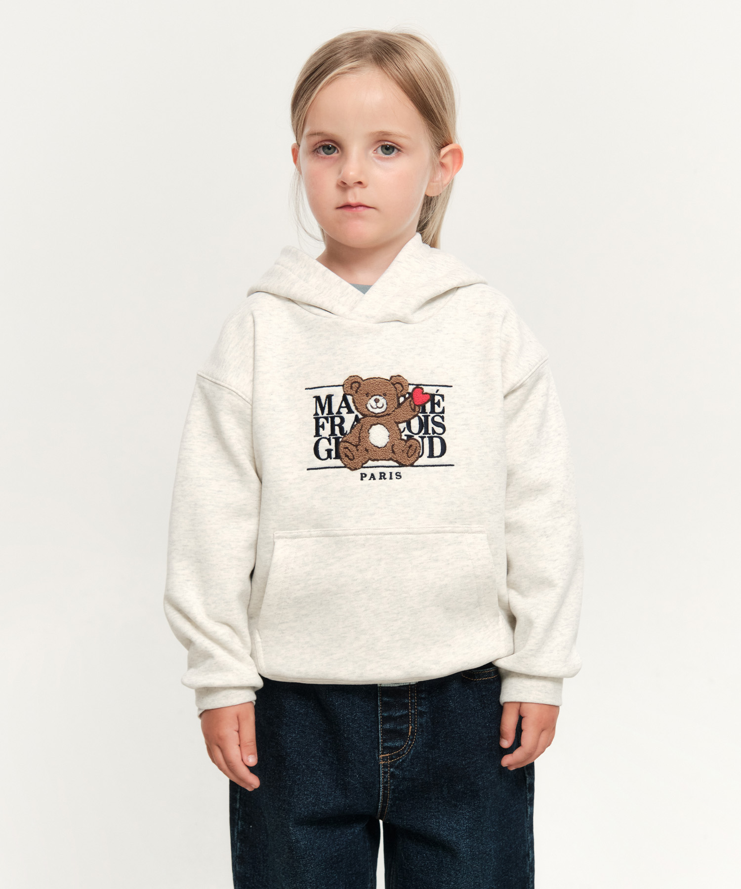 KIDS BEAR CLASSIC LOGO HOODIE oatmeal - MARITHÉ+FRANҪOIS GIRBAUD