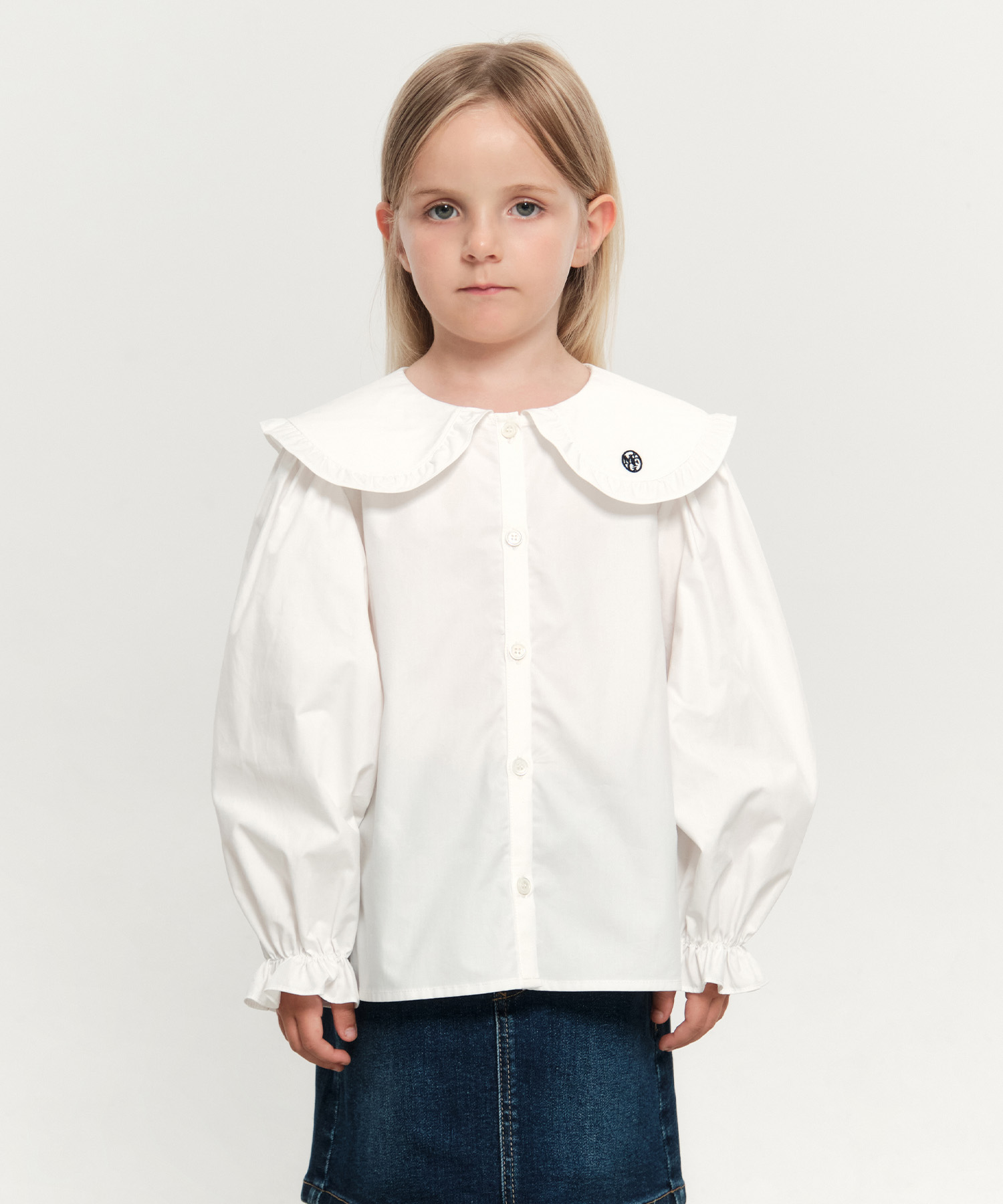 Gauze# FRILL COLLAR BLOUSE ホワイト Gauze# FRILL COLLAR BLOUSE ホワイト