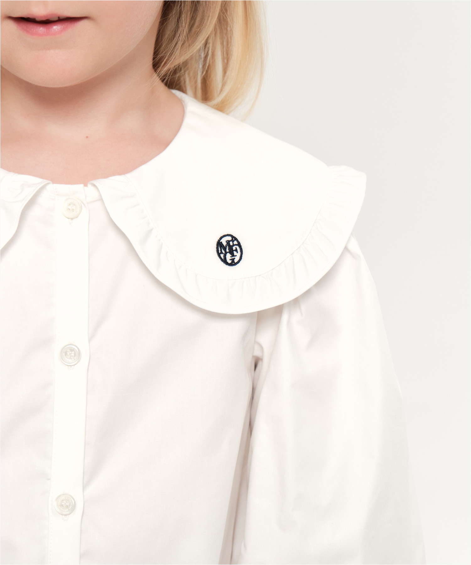 KIDS W FRILL COLLAR BLOUSE white - MARITHÉ+FRANҪOIS GIRBAUD