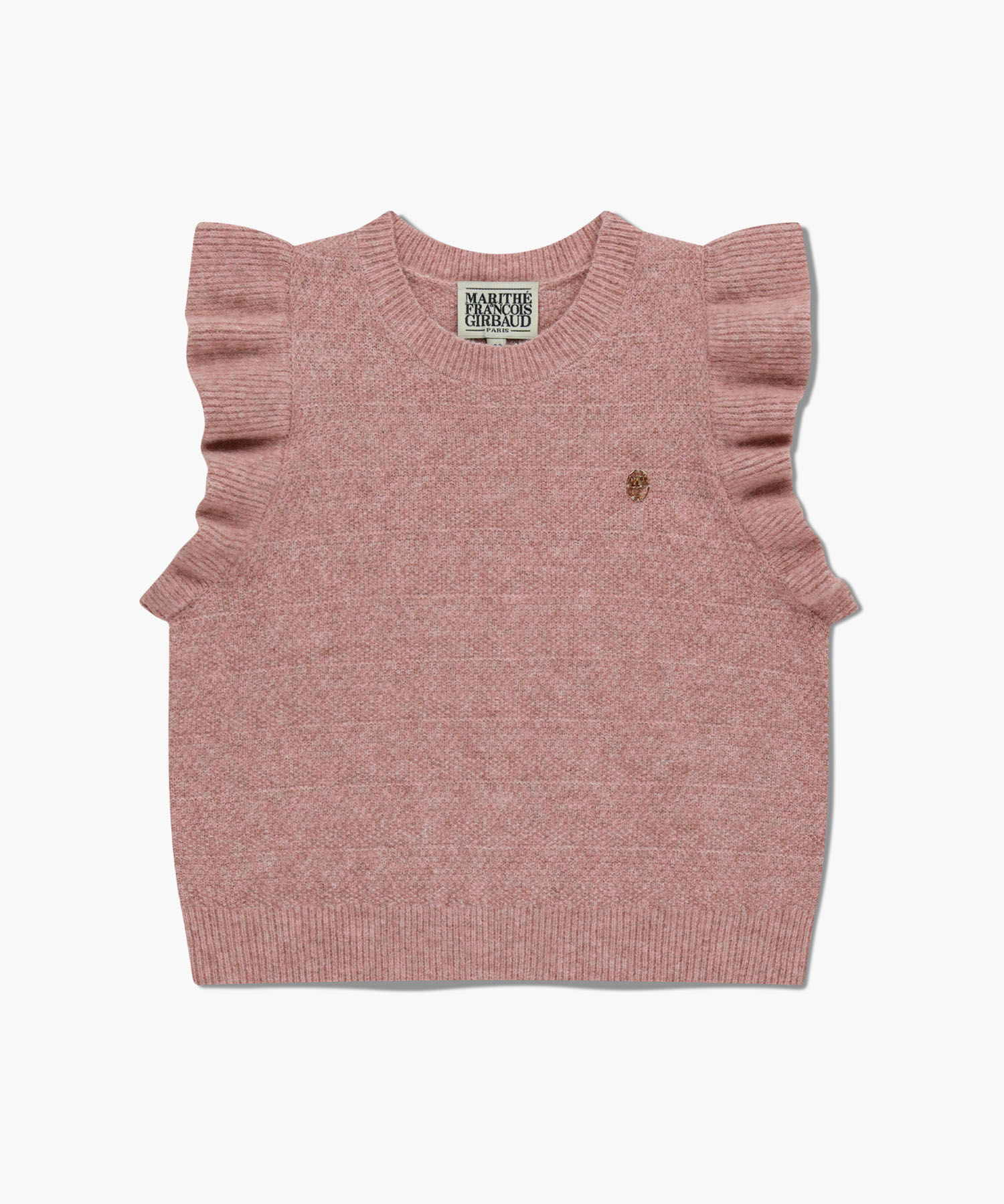 KIDS W RUFFLE KNIT VEST gray pink - MARITHÉ+FRANҪOIS GIRBAUD