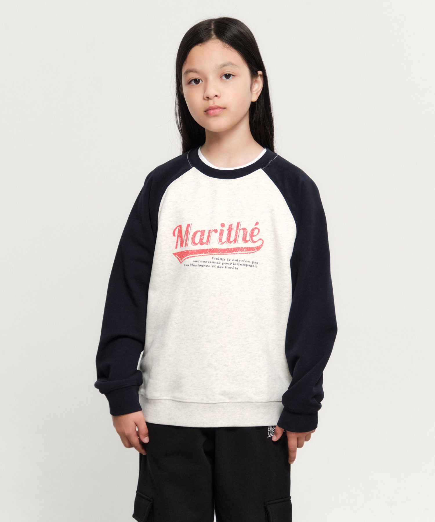 KIDS VINTAGE BASEBALL RAGLAN SWEATSHIRT dark navy - MARITHÉ+FRANҪOIS ...