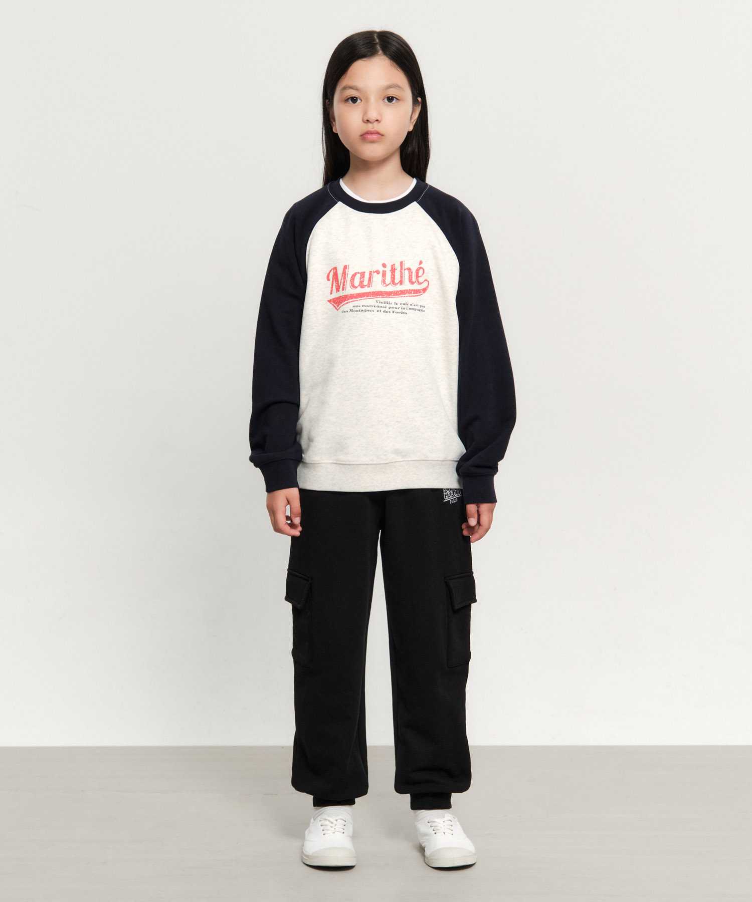 KIDS VINTAGE BASEBALL RAGLAN SWEATSHIRT dark navy - MARITHÉ+FRANҪOIS ...
