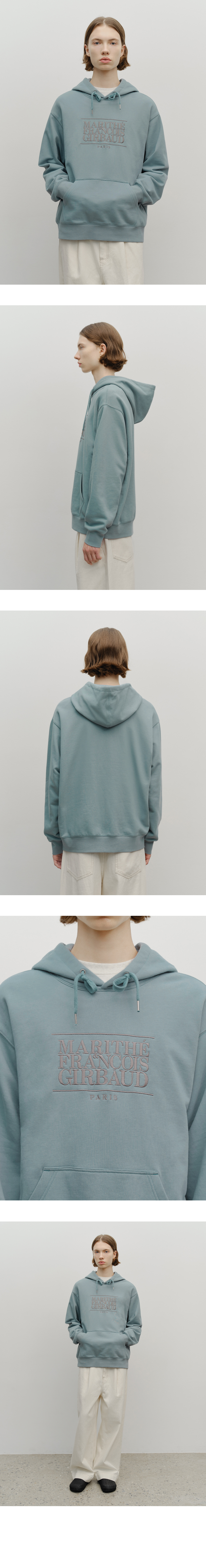 CLASSIC LOGO EMBROIDERY HOODIE - 3 COLORS GREY