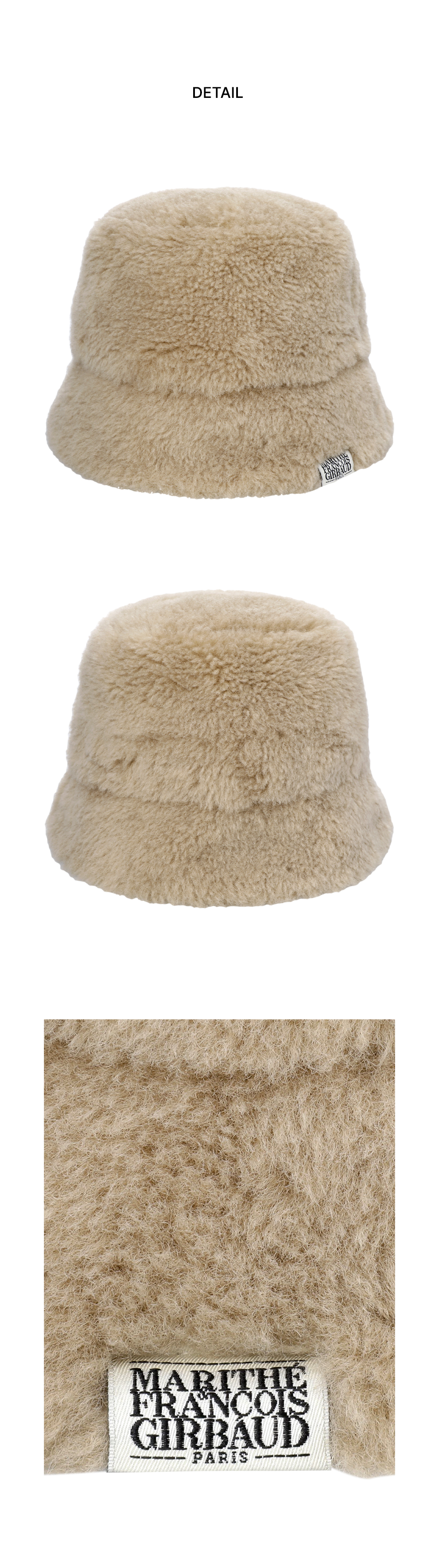 CLASSIC LOGO FUR BUCKET HAT - 2 COLORS BEIGE