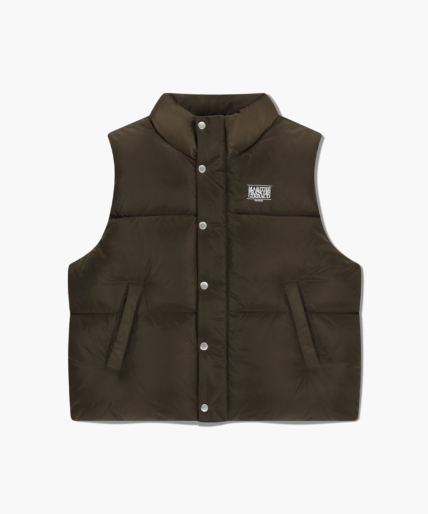 MARITHÉ CLASSIC LOGO DOWN VEST ブラウン CLASSIC LOGO DOWN VEST dark brown - MARITHÉ+FRANҪOIS GIRBAUD