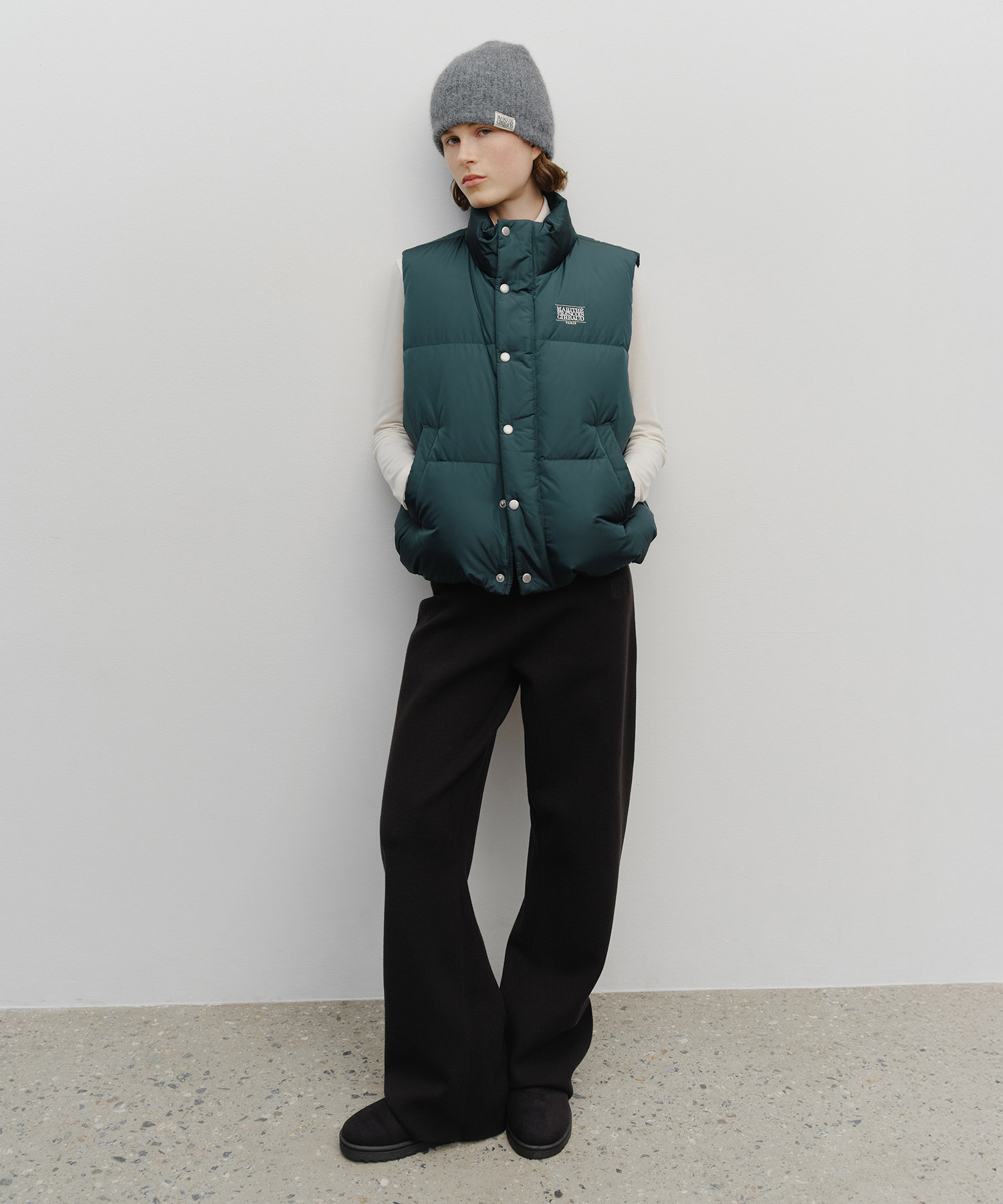 CLASSIC LOGO DOWN VEST dark teal - MARITHÉ+FRANҪOIS GIRBAUD