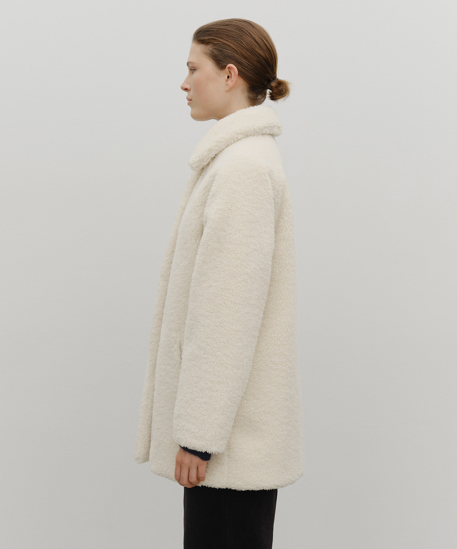W MID SHEARLING FUR COAT ivory - MARITHÉ+FRANҪOIS GIRBAUD
